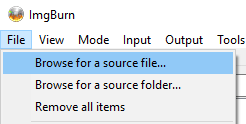 add files or folders in imgburn