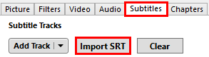 Add SRT Subtitles to Mp4 in Handbrake