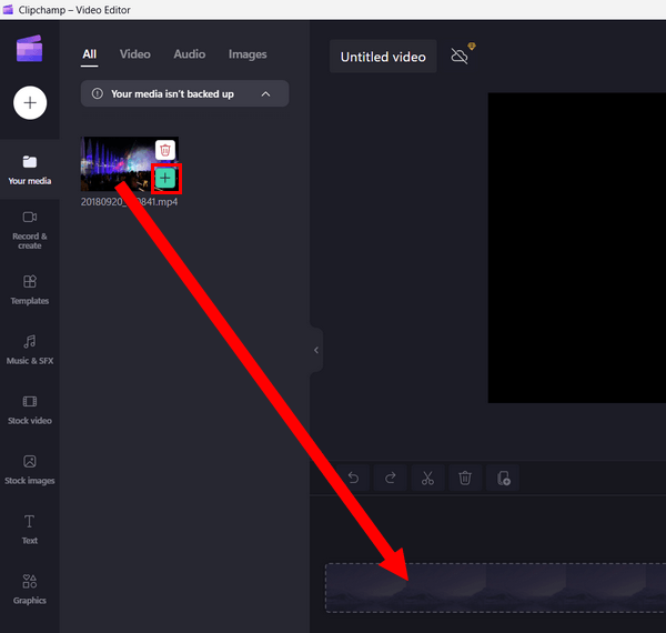 Add video to timeline in Clipchamp