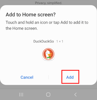 Add a website to the home screen on Android using Brave browser