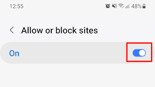 Samsung Internet block notifications from websites