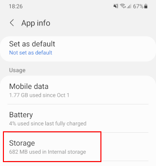 App storage