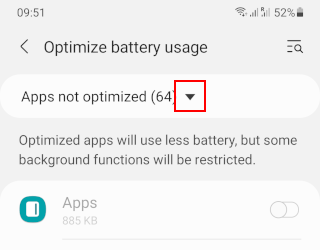 Apps not optimized