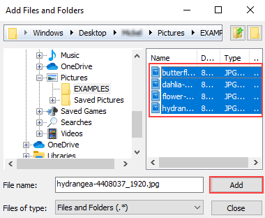 Ashampoo Burning Studio Free Add Files and Folders window