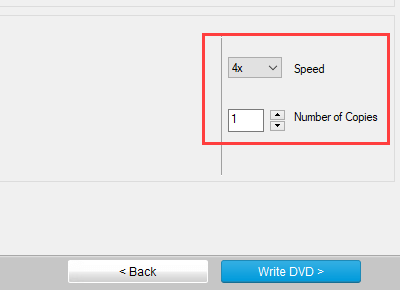 Ashampoo Burning Studio Free burn speed and number of copies options