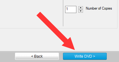 Ashampoo Burning Studio Free Write DVD button