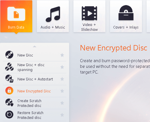 Ashampoo Burning Studio New Encrypted Disc