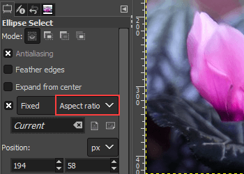 Aspect ratio in GIMP