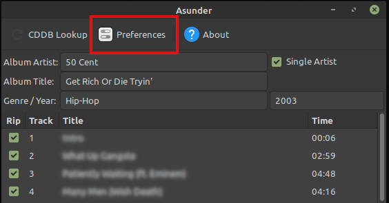 Asunder Preferences