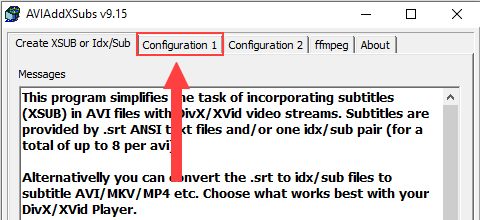 AVIAddXSubs configuration tab