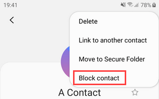 Block a contact on Samsung Galaxy Android 9