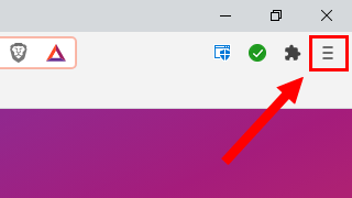 Brave browser menu button