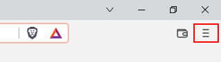 Brave browser menu button