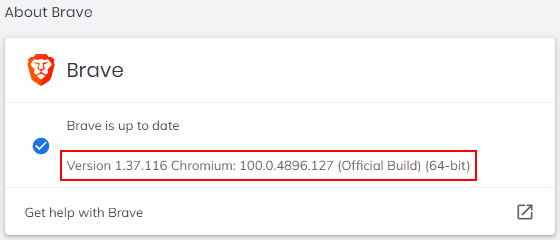 Brave browser version
