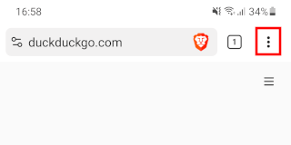 Brave browser for Android menu button