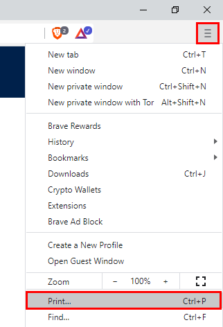 Brave print feature