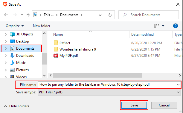 Brave Save As window