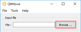 browse button for opening a video file in qtlmovie