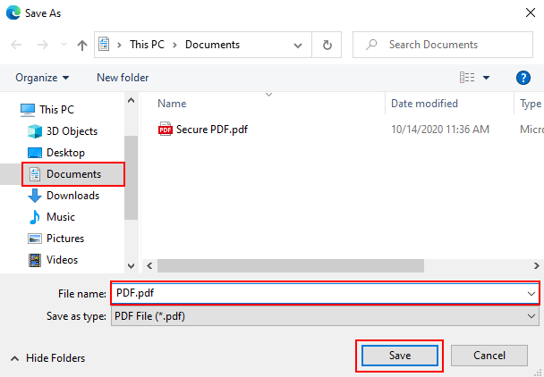 Browser Save As window