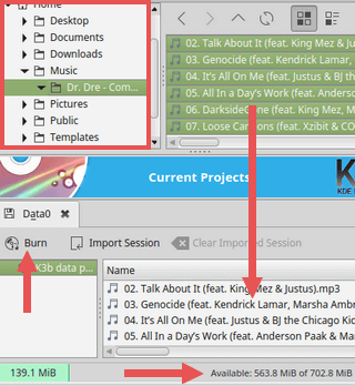 burn a mp3 cd in linux mint and ubuntu using k3b