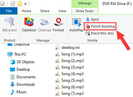 Burn an MP3 CD in Windows