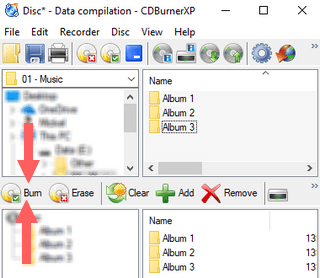 burn mp3 cd using cdburnerxp