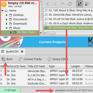 burn mp3 files to a audio cd in linux mint and ubuntu using k3b