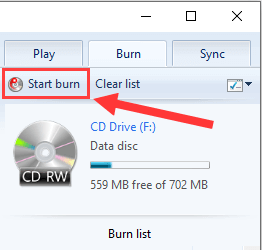 Burn pictures to CD or DVD using Windows Media Player