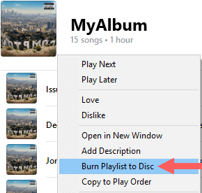 burn playlist to disc in itunes