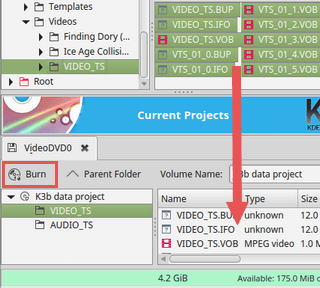 burn video ts to dvd in linux mint and ubuntu using k3b