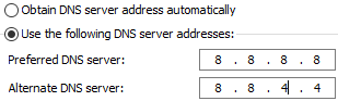 Change DNS Server Addresses to Google Public DNS