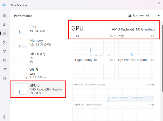 Check what graphics card you have in your PC using Task Manager