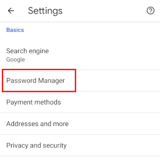 Chrome mobile password manager