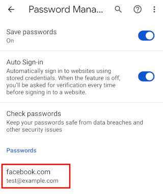 Chrome mobile saved passwords