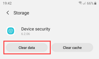 Clear data Samsung Galaxy Device Security