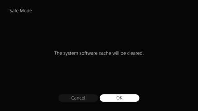 Clear system software cache on PS5