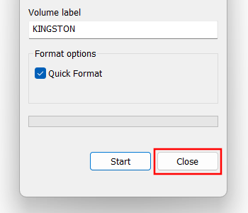 Close Format window