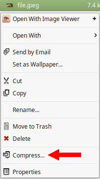 compress files and folders in linux mint and ubuntu