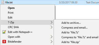 compress files and folders using 7-zip