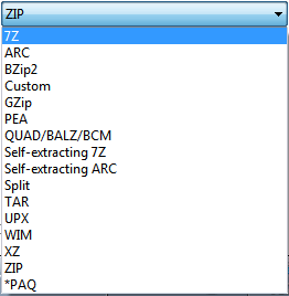 compress files and folders using peazip