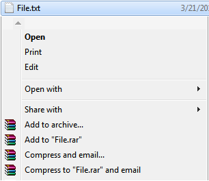 compress files and folders using winrar