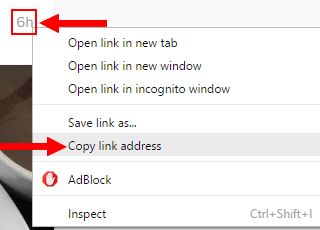 copy instagram picture url
