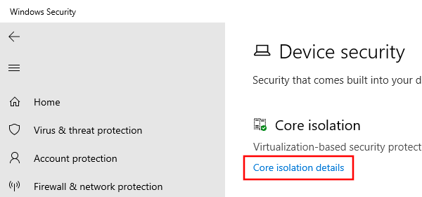 Core isolation details