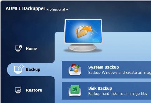 Create a system backup with AOMEI Backupper