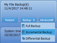 create incremental or differential backup with aomei backupper standard