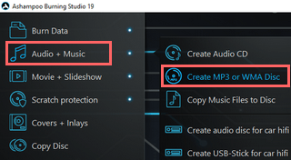 create mp3 disc using ashampoo burning studio