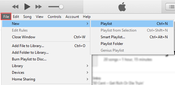 Create a new playlist in iTunes