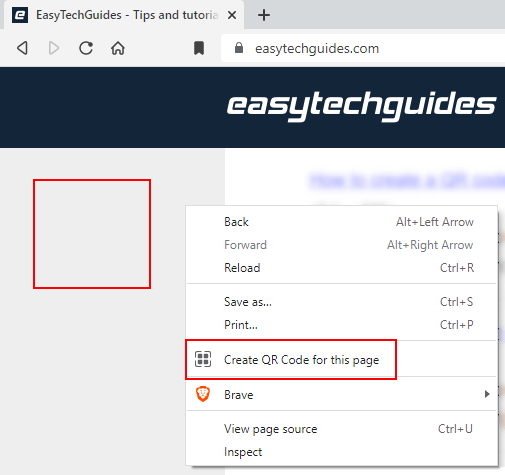 Créer un code QR pour cette page dans Chrome, Edge et Brave