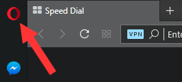 Customize and Control Panel button in Opera