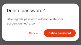 Delete a saved password in Brave browser on Android
